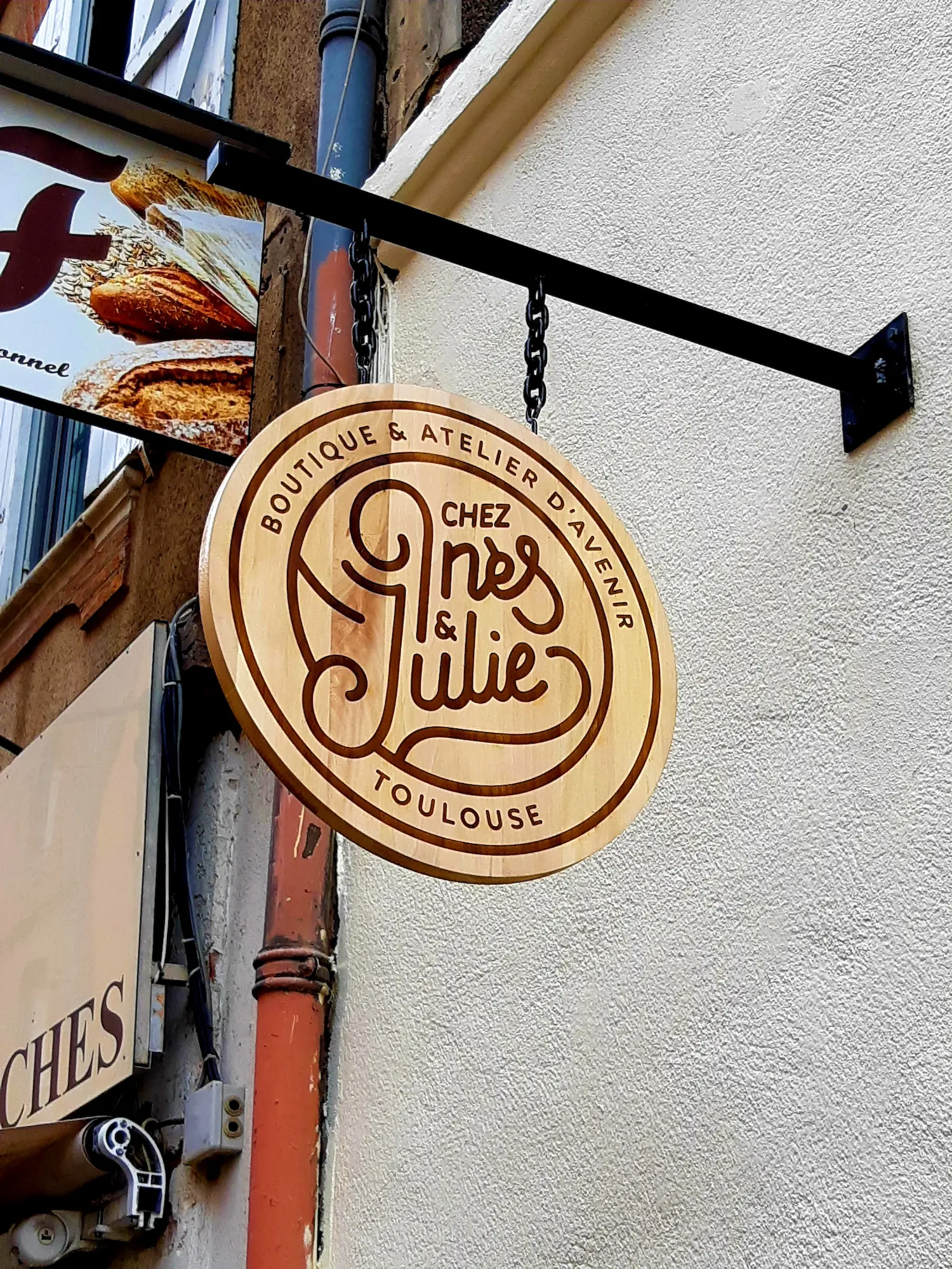 Enseigne magasin bois - Gravure devanture